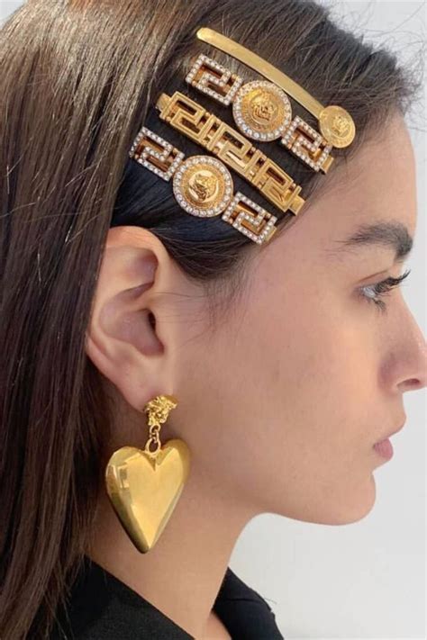 versace headband men|Versace hair pin.